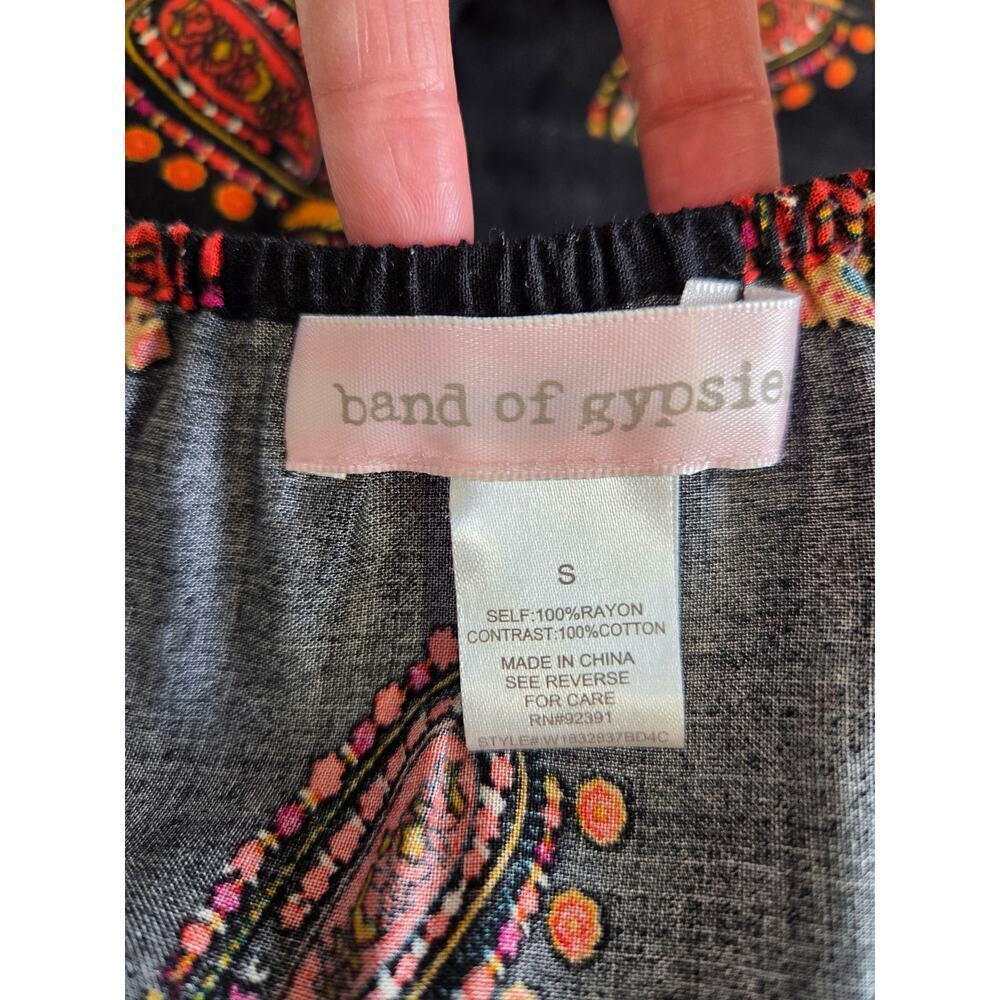 Band of Gypsies Small Maxi Paisley Black Lace Spaghetti Strap Dress - Picture 5 of 6